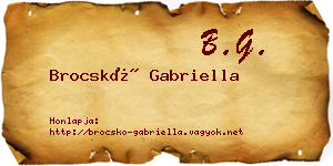 Brocskó Gabriella névjegykártya